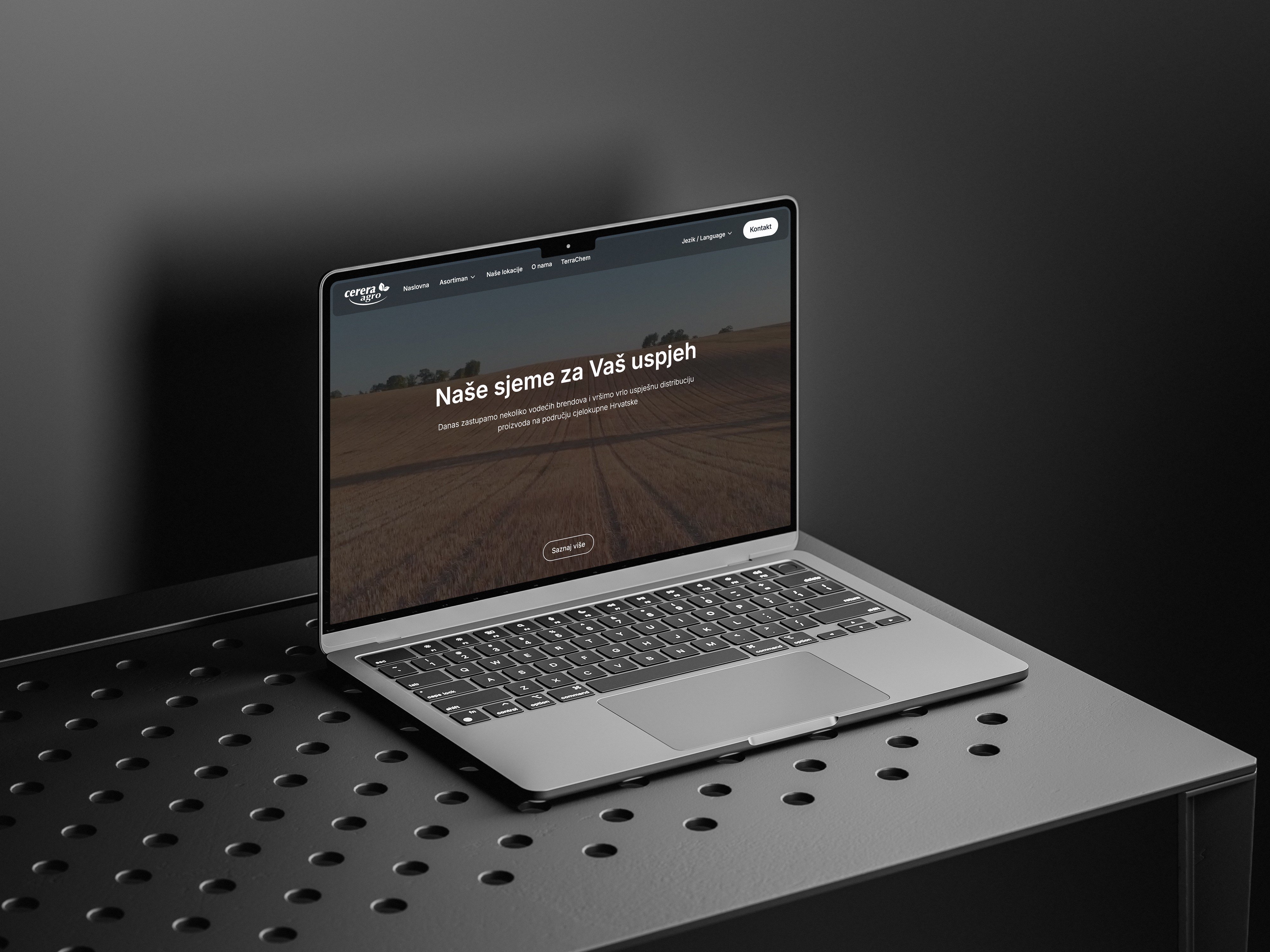 Prezentacija dizajna početne stranice web stranice Cerera Agro